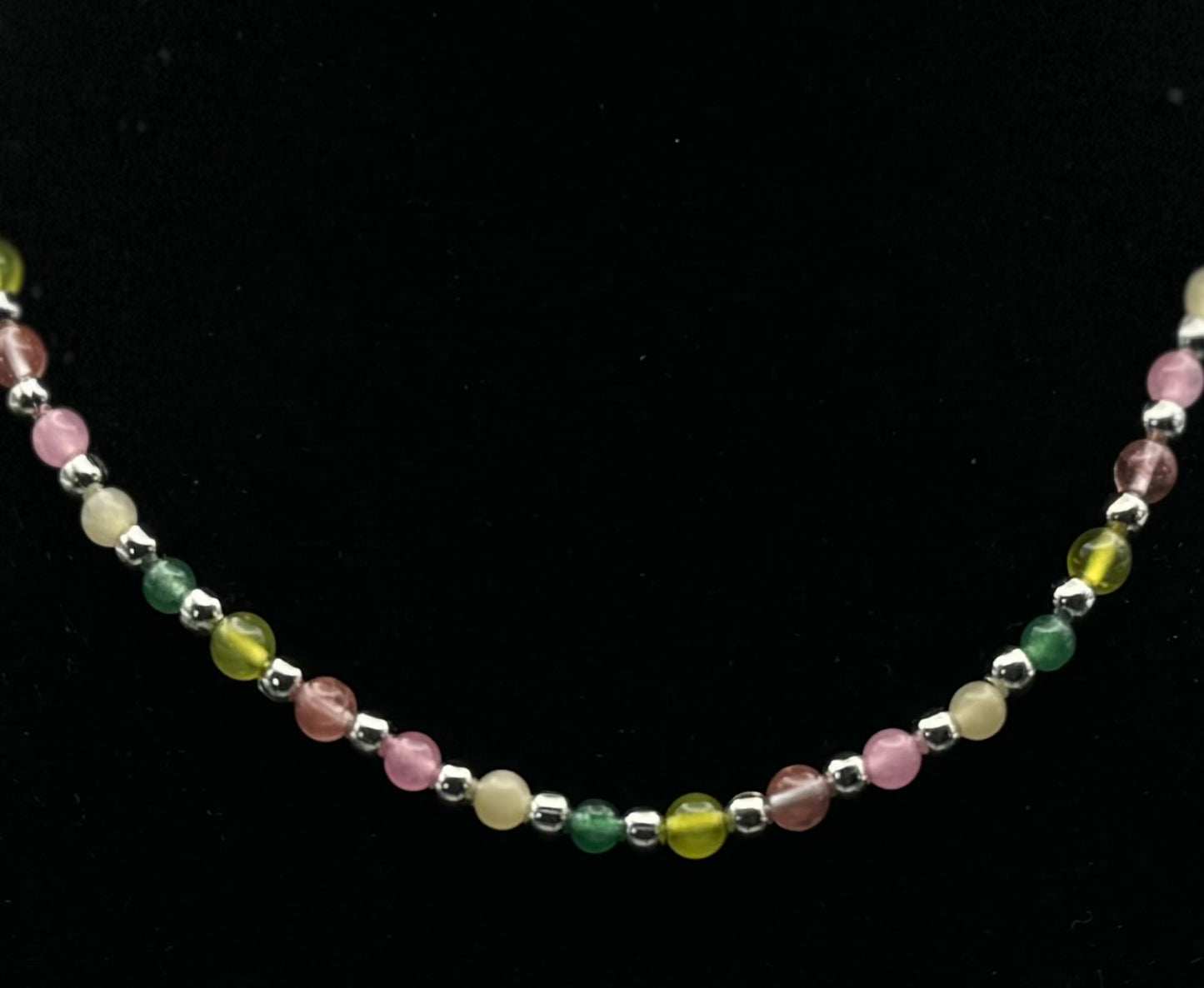 Green & Yellow Stone Beaded Necklace