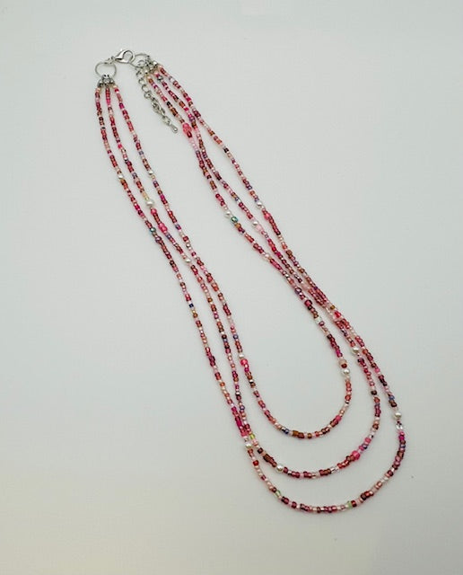 Pink 3-Row Necklace