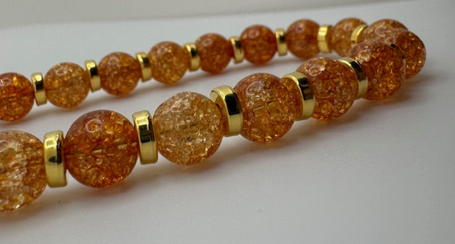 Orange crackle bead Necklace