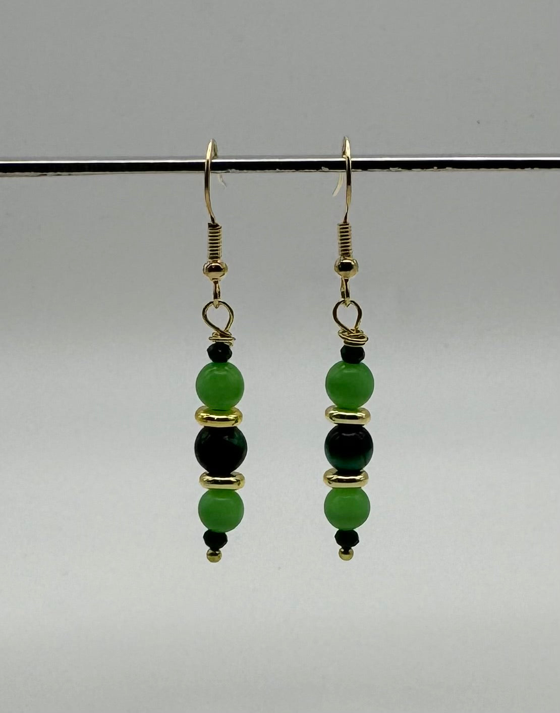 Green Cats Eye Necklace and Earring Set