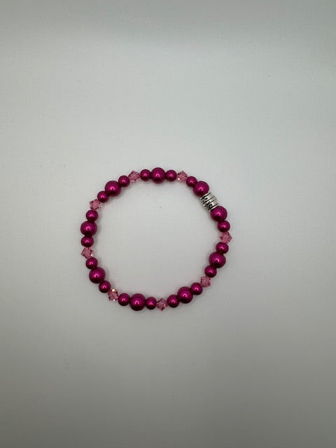 Bracelet Metallic Red & Pink Crystals