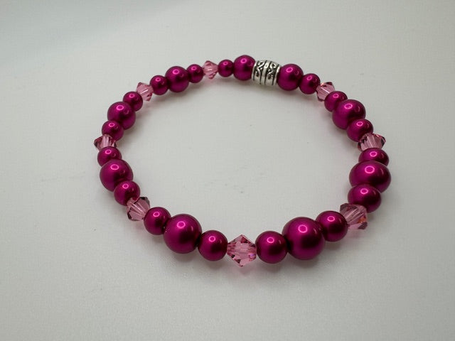 Bracelet Metallic Red & Pink Crystals