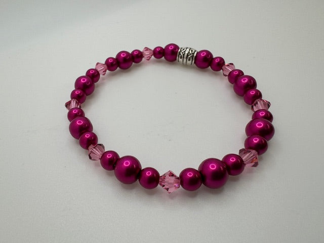 Bracelet Metallic Red & Pink Crystals