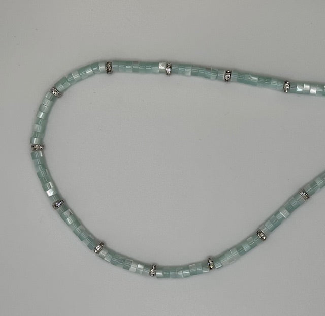 Light Blue Shell w/ Silver Crystal