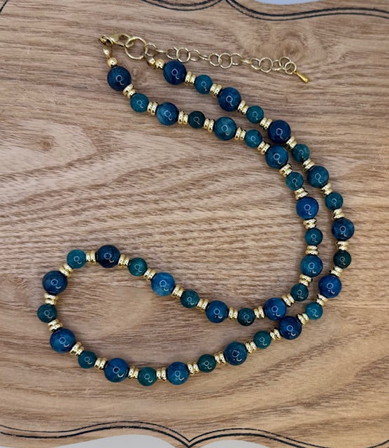 Dark Blue Apatite Necklace