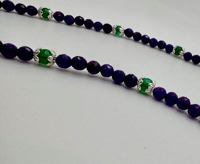 Amethyst and Dragon Vein Necklace & Earring Set