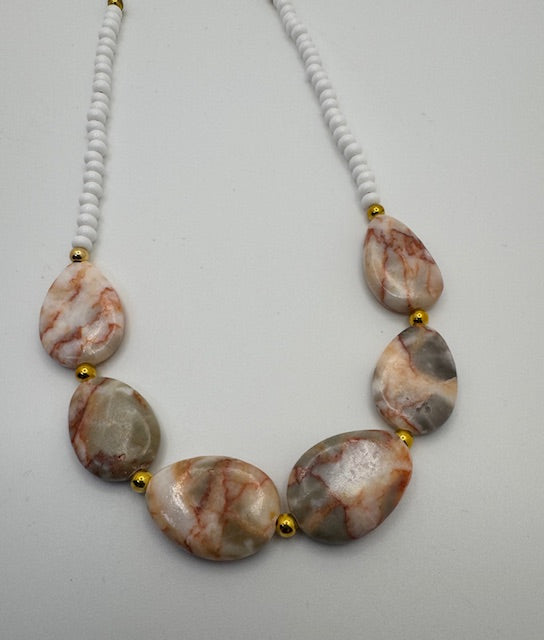 Red Line Gemstone Necklace
