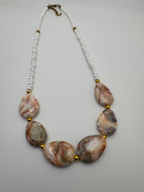 Red Line Gemstone Necklace