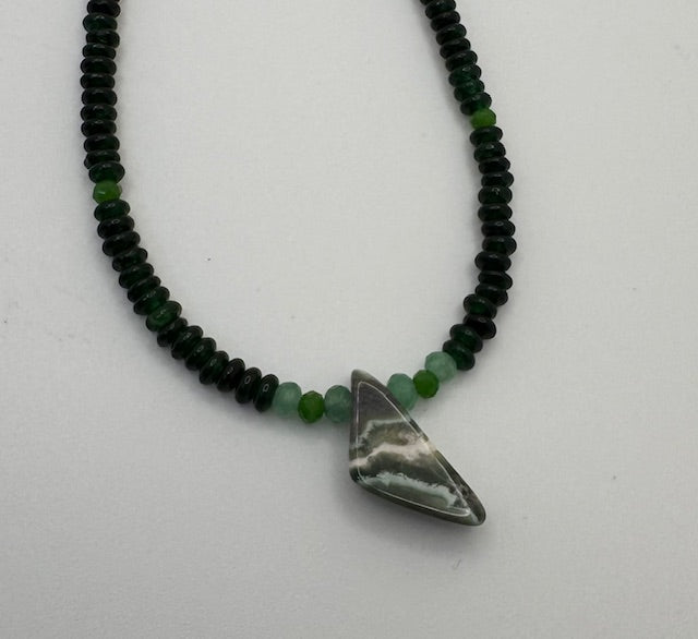 Moss Agate Pendant Necklace