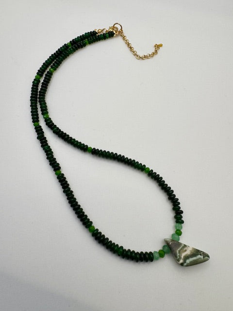 Moss Agate Pendant Necklace