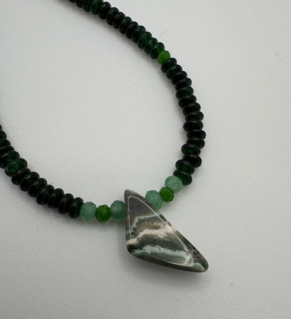Moss Agate Pendant Necklace