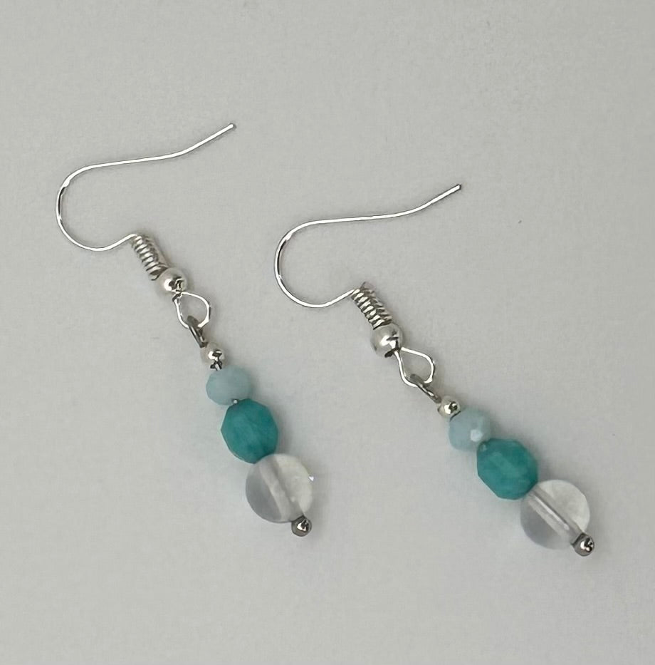 Mermaid Beads with Amazonite Green Necklace Set