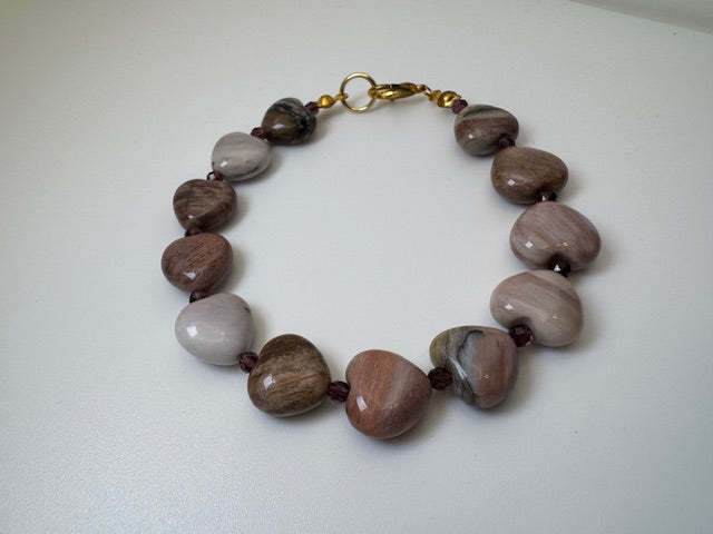 Petrified Wood Stone Bracelet
