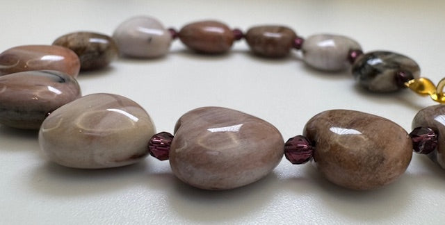 Petrified Wood Stone Bracelet