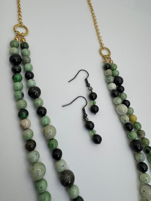 HYDROGROSSULAR GARNET Necklace & Earring Set