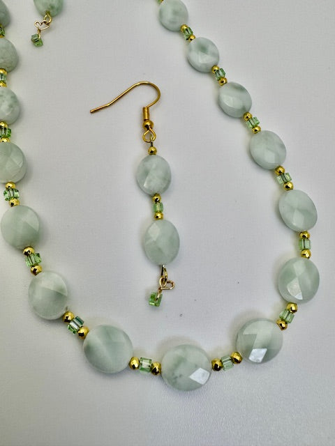 Green Moonstone Jewelry Set