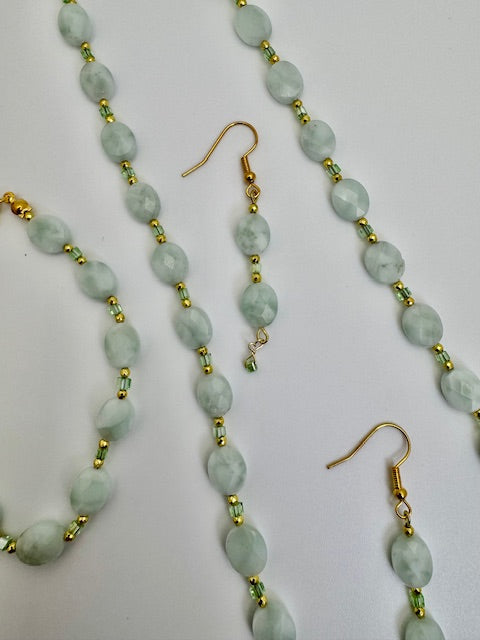 Green Moonstone Jewelry Set