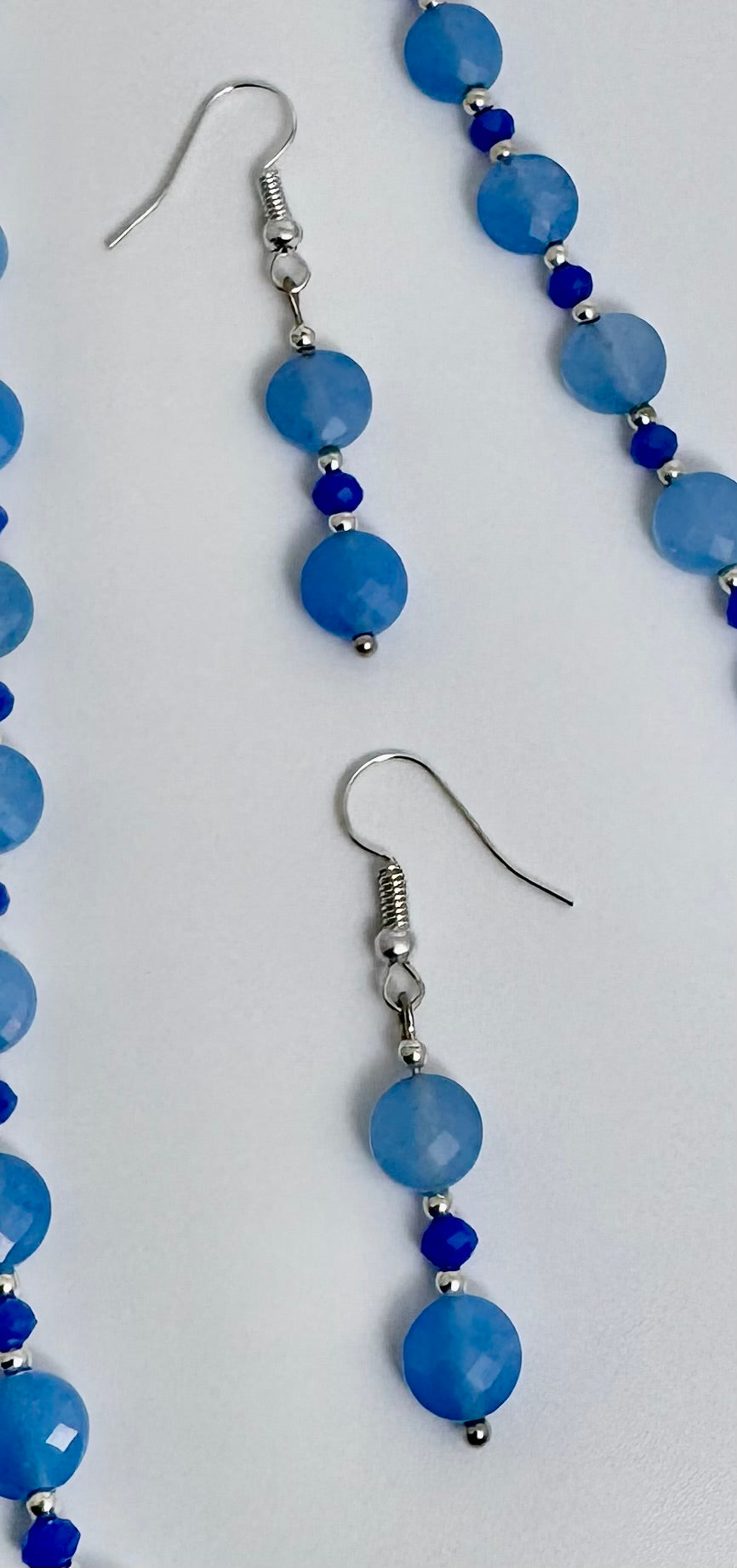 Light Blue dyed Jade Necklace Set