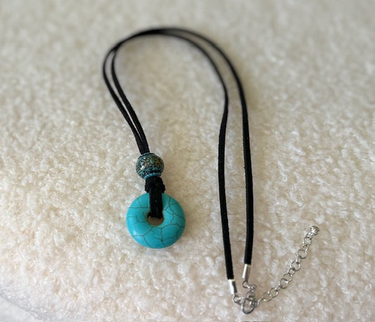 Pyrite turquoise color Pendent Necklace