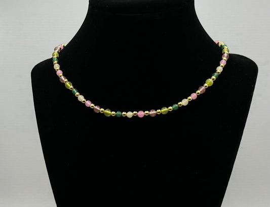 Multi Color Natural Stone Necklace
