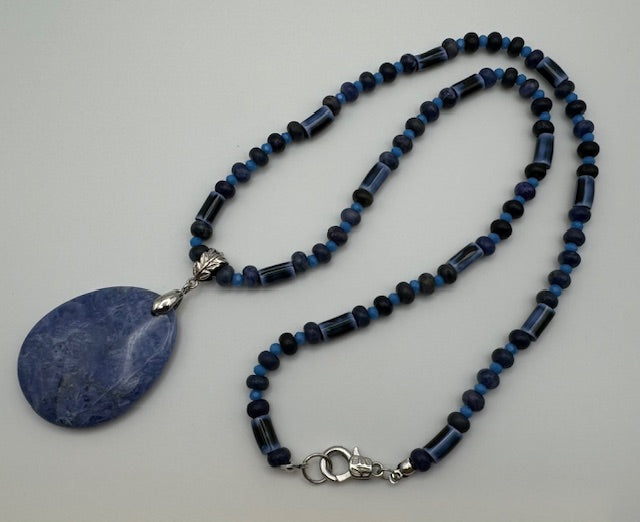 Sodalite Stone Pendant Necklace