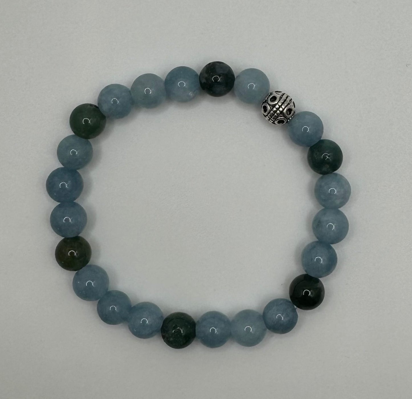 Aquamarine & Moss Agate Bracelet