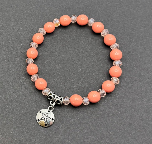 Peach Colors w/ starfish charm bracelet