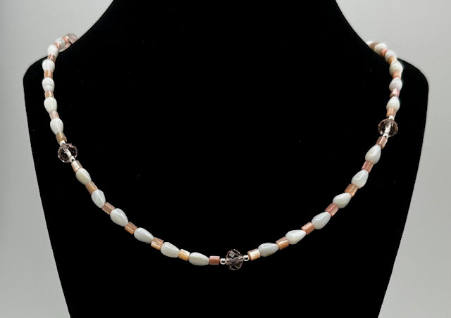 White & Pink Shel Necklace