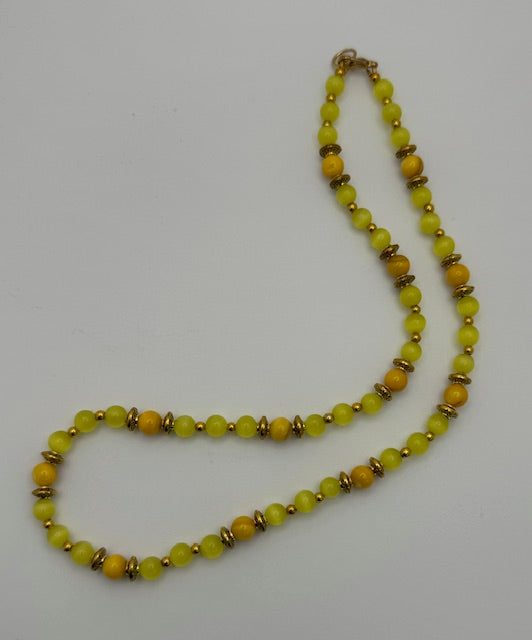 Yellow Cats Eye Necklace