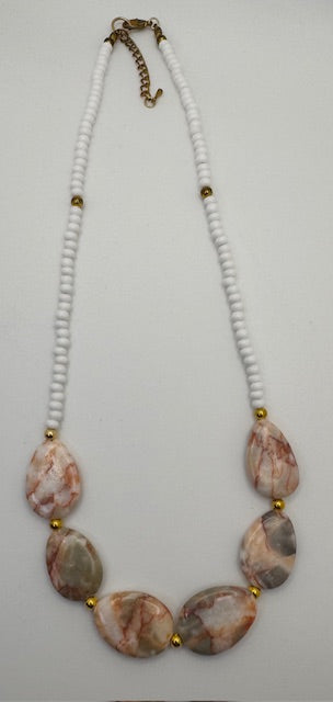 Red Line Gemstone Necklace