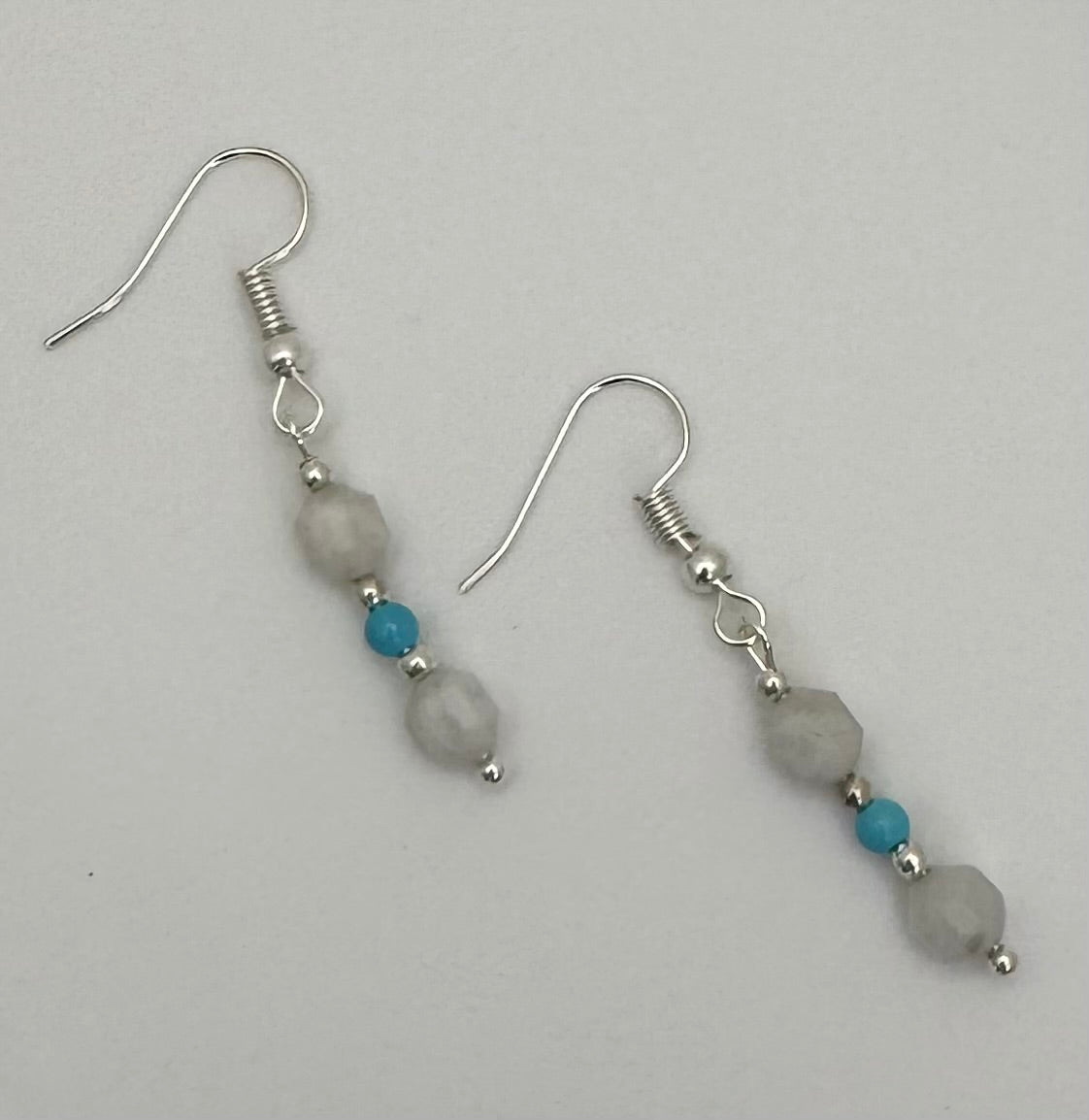 Moonstone with Blue Turquoise Necklace Set
