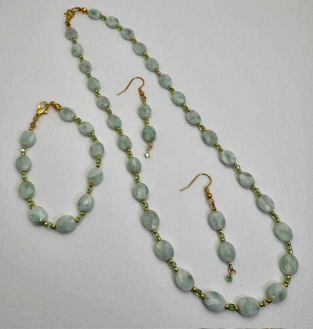Green Moonstone Jewelry Set