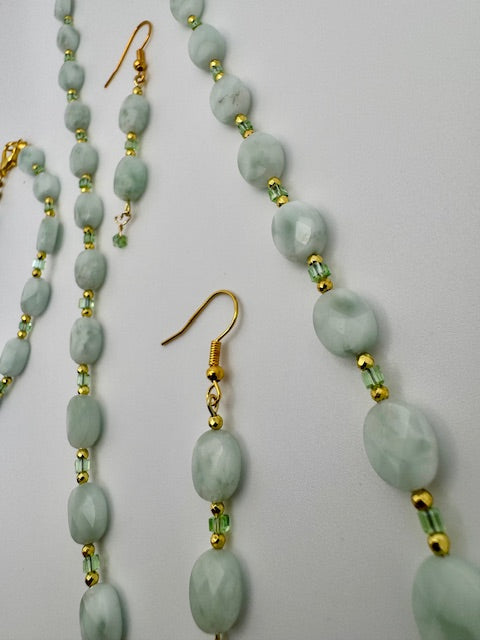 Green Moonstone Jewelry Set